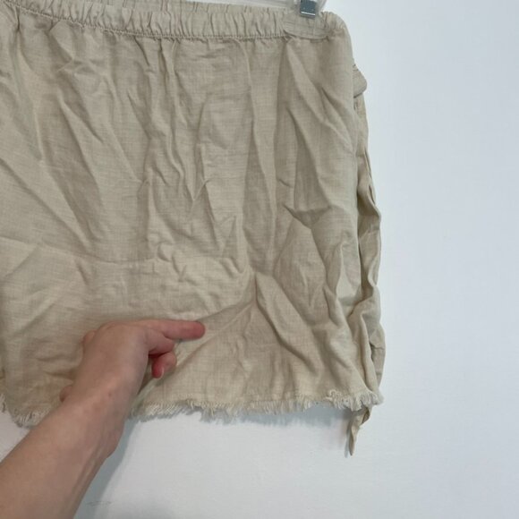 CLOTH & STONE ANTHROPOLOGIE ANTHRO Frayed Off the Shoulder Top Cream Boho Hippie - Picture 10 of 16